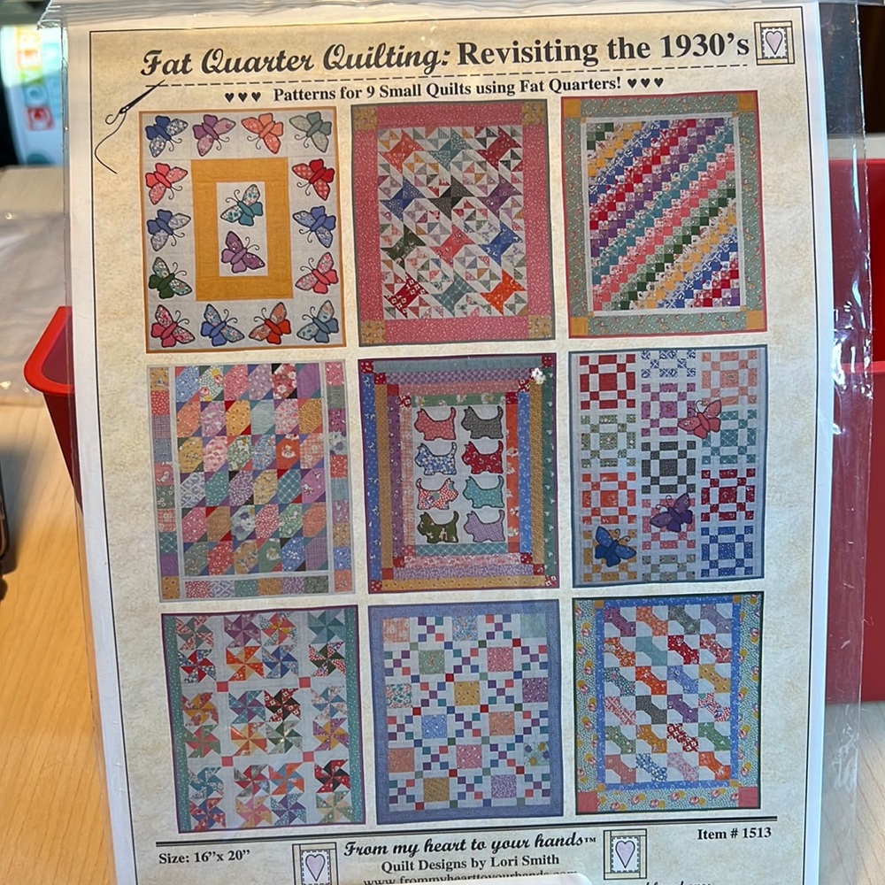From My Hands to Your Hands Revisiting the 1930’s fat quarter mini quilts uncut
